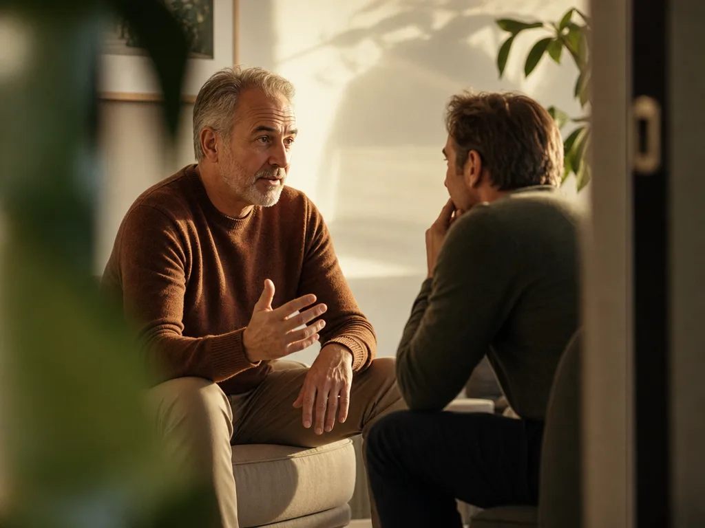 Dois líderes em uma conversa de mentoria
